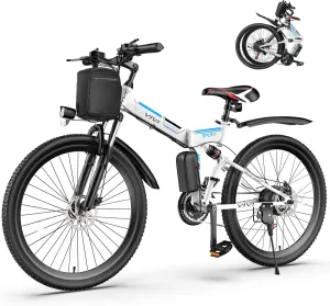 Vivi Electric Bike for Adults 750W Peak Folding Electric Mountain Bike 26'' Commuter Ebike 22MPH Adult Electric Bicycles with Removable Battery, LCD Display, Dual Shock Absorber, UL 2849 Certified