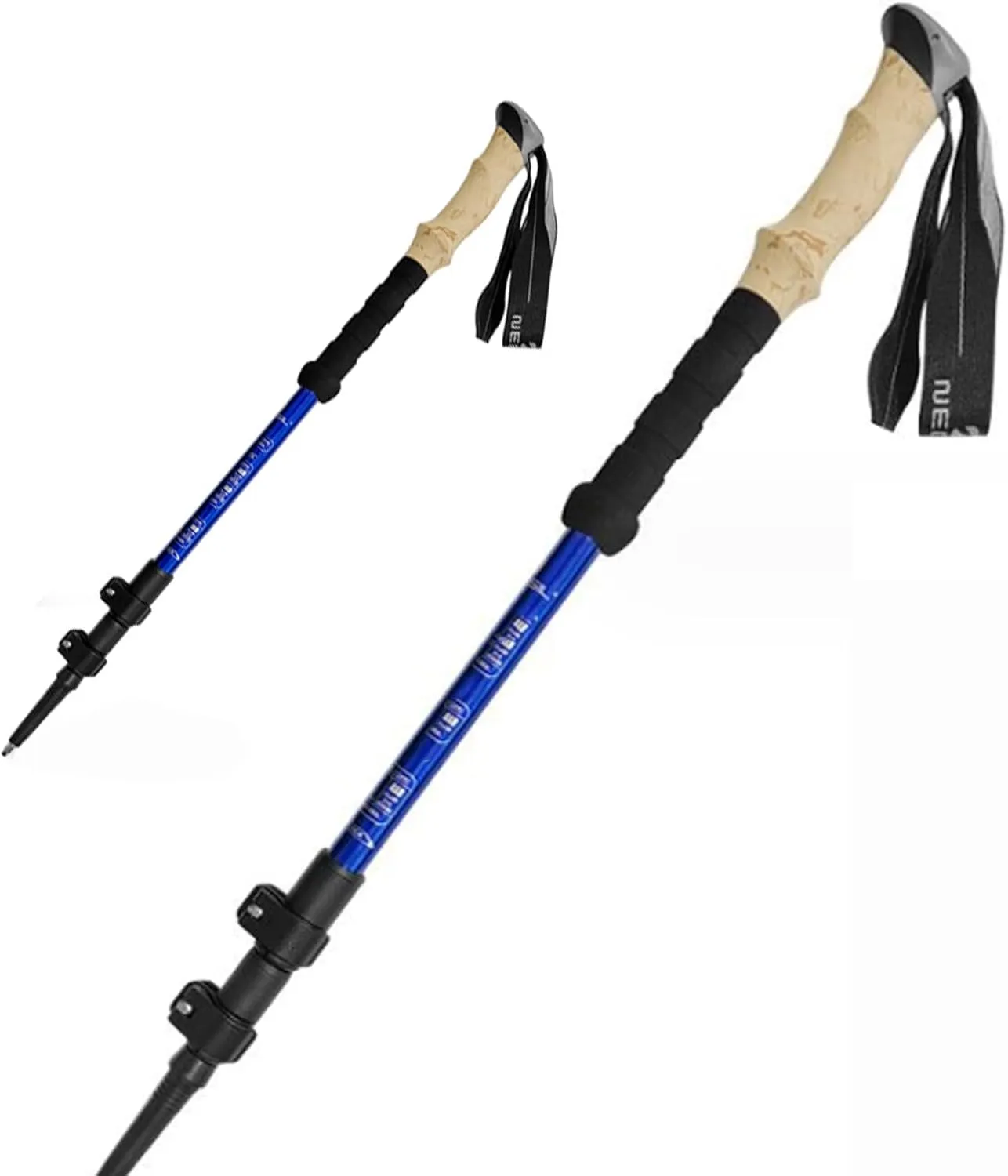 Walking Poles Set of 2, Ultralight Carbon Fiber Quick Lock EVA Grip Trekking Poles, Balance Support for Seniors, Women and Men(Blue)