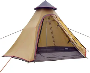 Waterproof Double Layers Teepee Tent Outdoor Camping 3.1M/10ft Family Tent Pyramids Indian Tent with Fixed Groundsheet