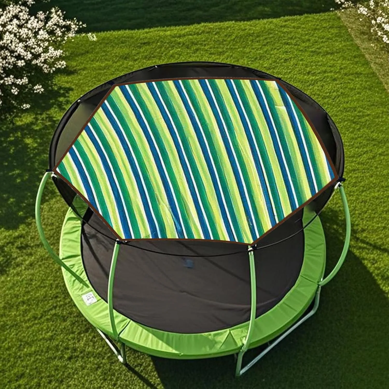 Waterproof UV Protection Trampoline Tent Cover | Trampoline Sunshade, Tear Resistant Tent, 12ft 14ft Soft Outdoor Sun Protection Cover, Outdoor Backyard Garden Use, All Season Protection