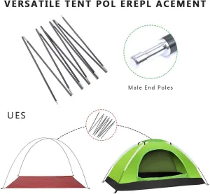Weanas Tent Poles Replacement, Aluminum Rod Tent Pole Multifunction Lightweight Tent Pole Repair Kit, 7001 Series Aluminum Heated (20FT(610cm) 2 Poles)