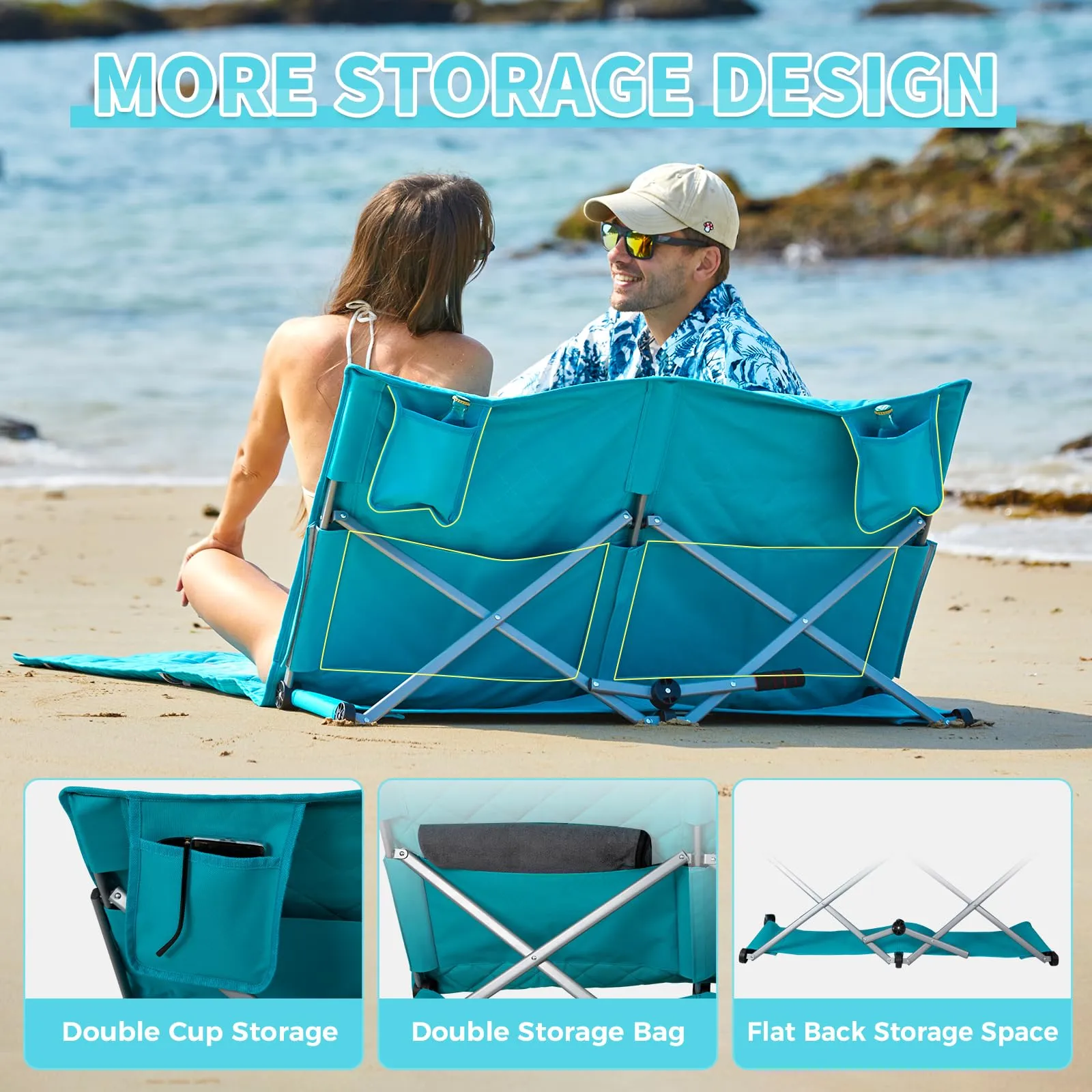 WEJOY Legless Lounger Chair - Ultra Lightweight Beach Mat with Back Support
