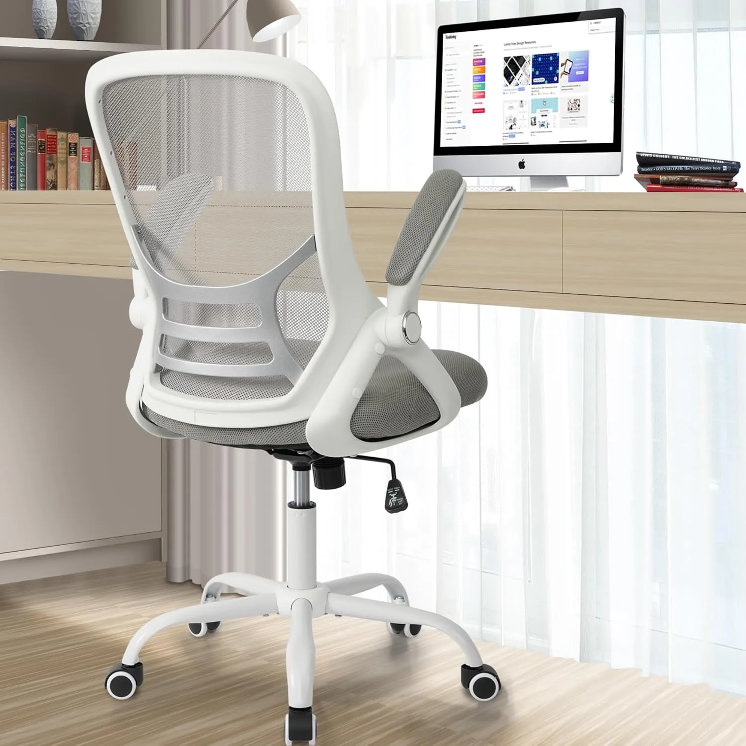 White Office Chair, Comfy Desk Chair Home Mesh Office Chair Desk Chair White Desk Chair Ergonomic