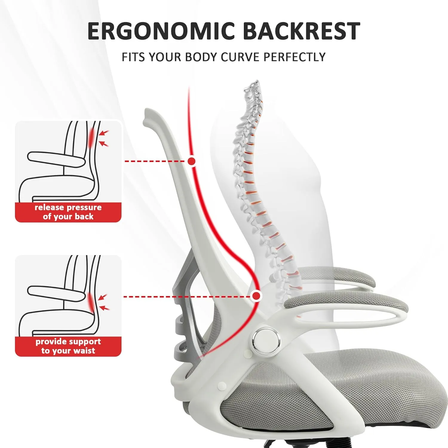 White Office Chair, Comfy Desk Chair Home Mesh Office Chair Desk Chair White Desk Chair Ergonomic