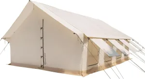 WHITEDUCK Alpha Pro Canvas Wall Tent – Waterproof 4 Season Outdoor Camping & Hunting Tent w/Heavy Duty Aluminum Frame & PVC Floor for Large Groups Families & Outfitters