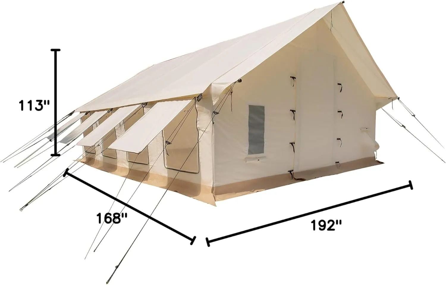 WHITEDUCK Alpha Pro Canvas Wall Tent – Waterproof 4 Season Outdoor Camping & Hunting Tent w/Heavy Duty Aluminum Frame & PVC Floor for Large Groups Families & Outfitters