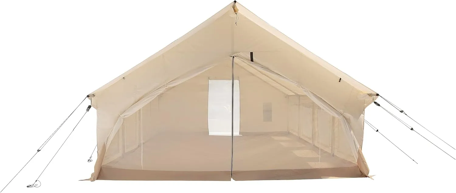 WHITEDUCK Alpha Pro Canvas Wall Tent – Waterproof 4 Season Outdoor Camping & Hunting Tent w/Heavy Duty Aluminum Frame & PVC Floor for Large Groups Families & Outfitters