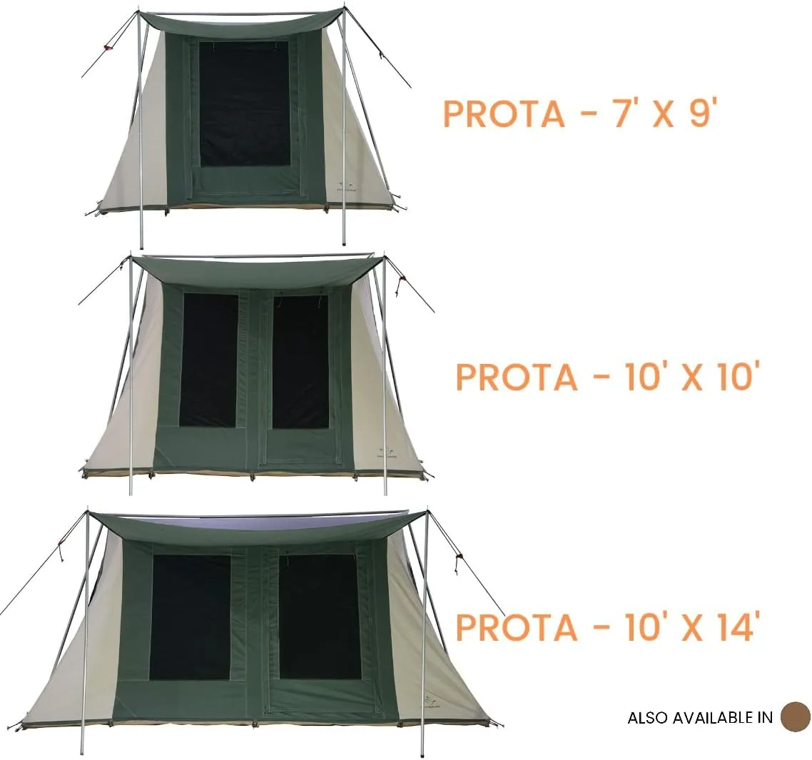 WHITEDUCK PROTA 4-Season Waterproof Canvas Cabin Tent w/Windows and Awning for 4-8 People - Perfect for Family Camping, Hunting