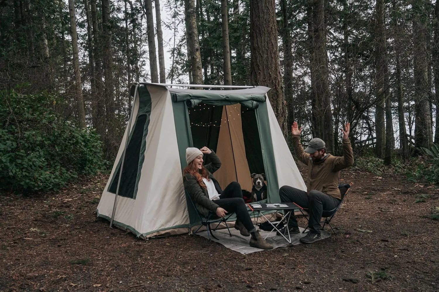 WHITEDUCK PROTA 4-Season Waterproof Canvas Cabin Tent w/Windows and Awning for 4-8 People - Perfect for Family Camping, Hunting