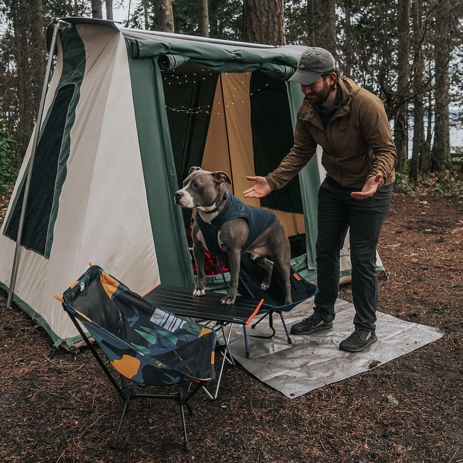 WHITEDUCK PROTA 4-Season Waterproof Canvas Cabin Tent w/Windows and Awning for 4-8 People - Perfect for Family Camping, Hunting