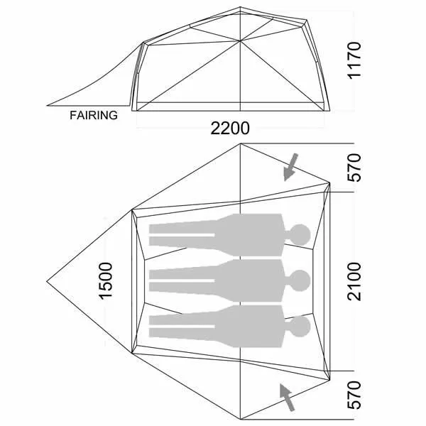 Wilderness Equipment Space 3 (Winter) - Lightweight 3 Person, 4 Season Hiking Tent