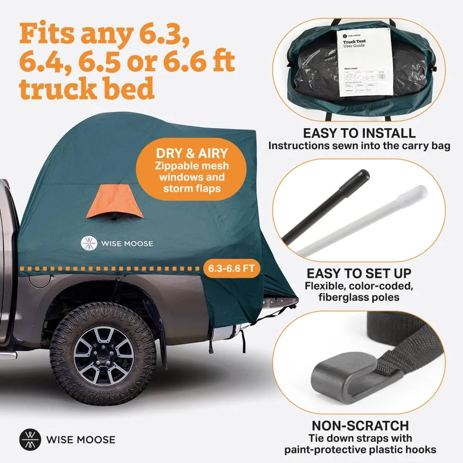 Wise Moose Waterproof Truck Bed Tent - 6.3-6.5 ft