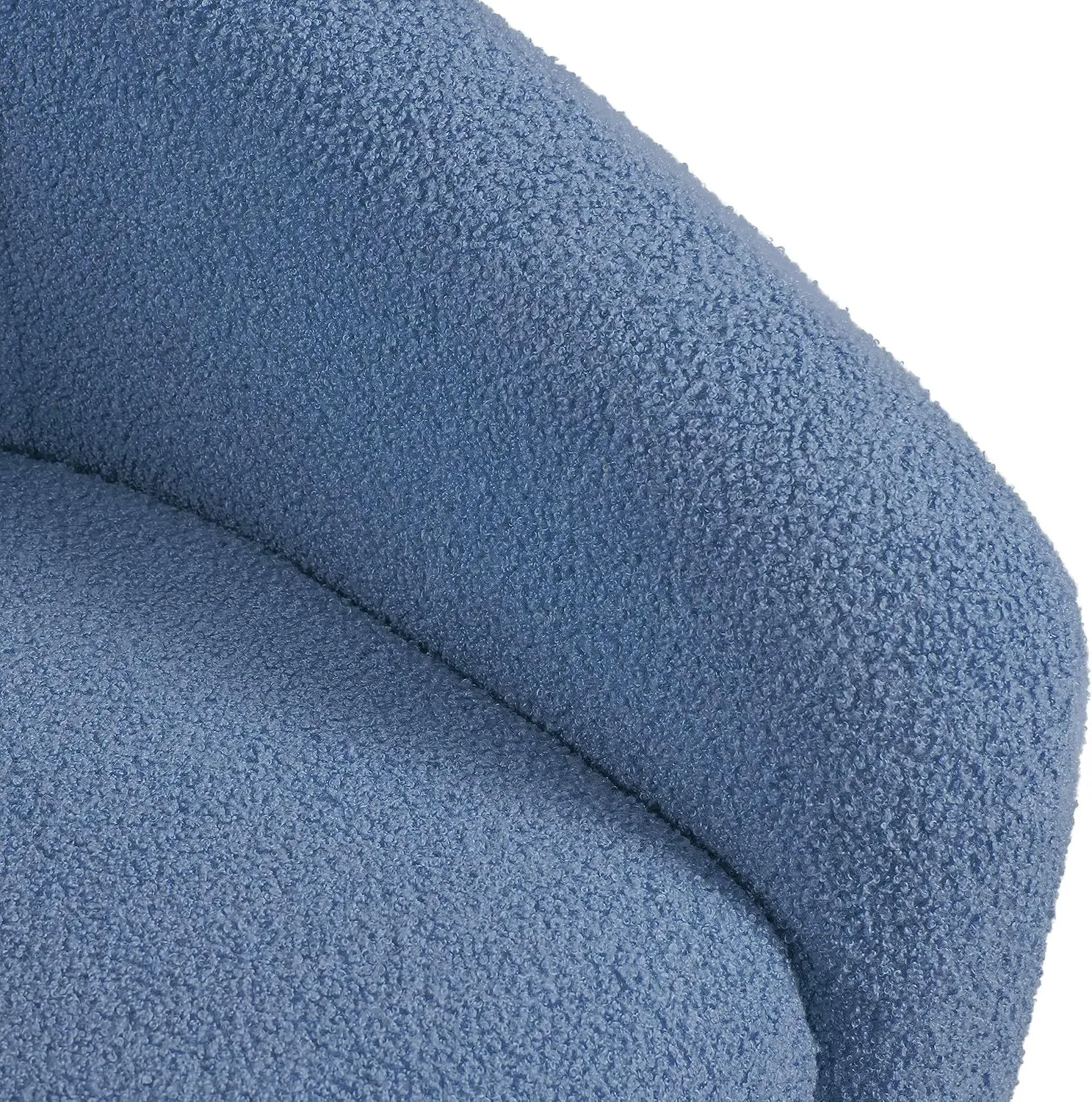Yaheetech Accent Barrel Chair, Boucle Fabric Club Chair, Furry Sherpa Elegant Armchair with Cozy Soft Padded, Suitable for Living Room Bedroom Reception Room Office, Blue