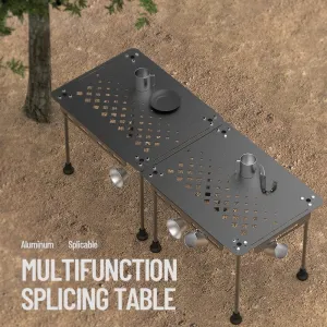 YANTOO Multipurpose Aluminum Alloy Camping Table, Portable and Detachable, Multi-Table Splicing (DIY), Adjustable Height, with Carrying Bag, Suitable for Outdoor, Home, Picnic, Barbecue.