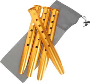 YARNOW 4pcs Heavy Duty Camping Tent Pegs Shaped Ground Stakes for Tents Tarps and Beach Use Lightweight and for Windy Conditions