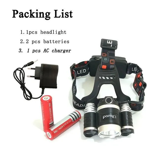 Z20 IR Sensor rechargeable led headlamp head flashlight torch xml 3T6 head lamp waterproof light headlight 18650 battery