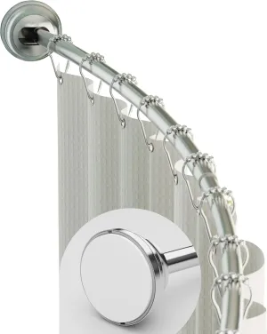 Zenna Home Curved Tension Shower Curtain Rod, Rustproof, Satin Nickel, 50 to 72 Inches – Adjustable Shower Curtain Rod for Bathroom, Easy No Drill Install – NeverRust Tension Shower Curtain Pole