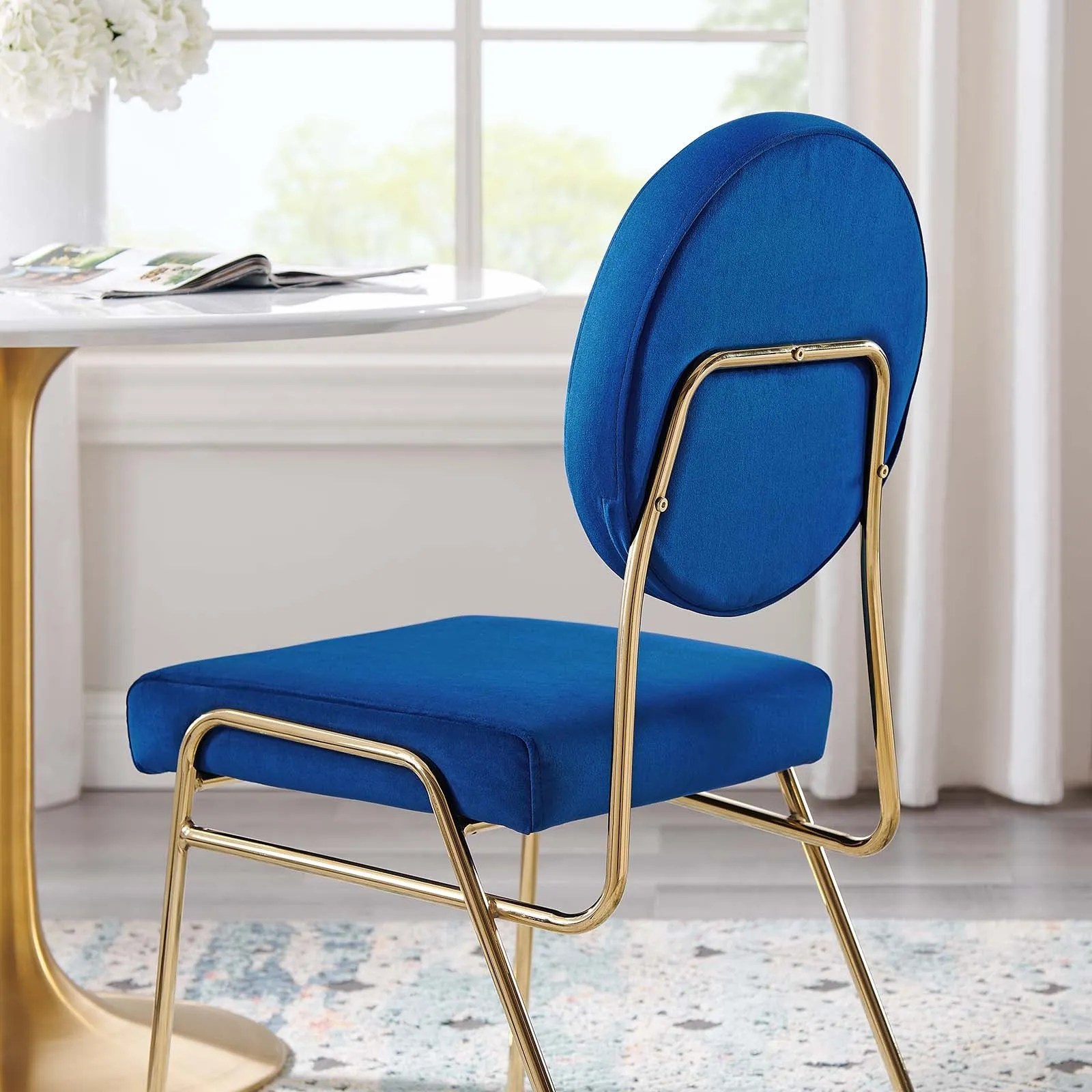 Zephyr Dining Chair in Navy Velvet