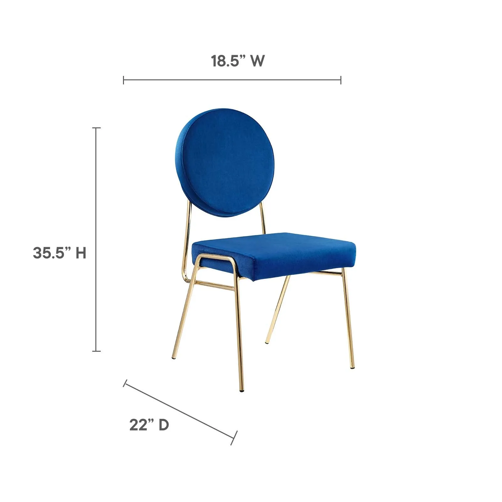Zephyr Dining Chair in Navy Velvet