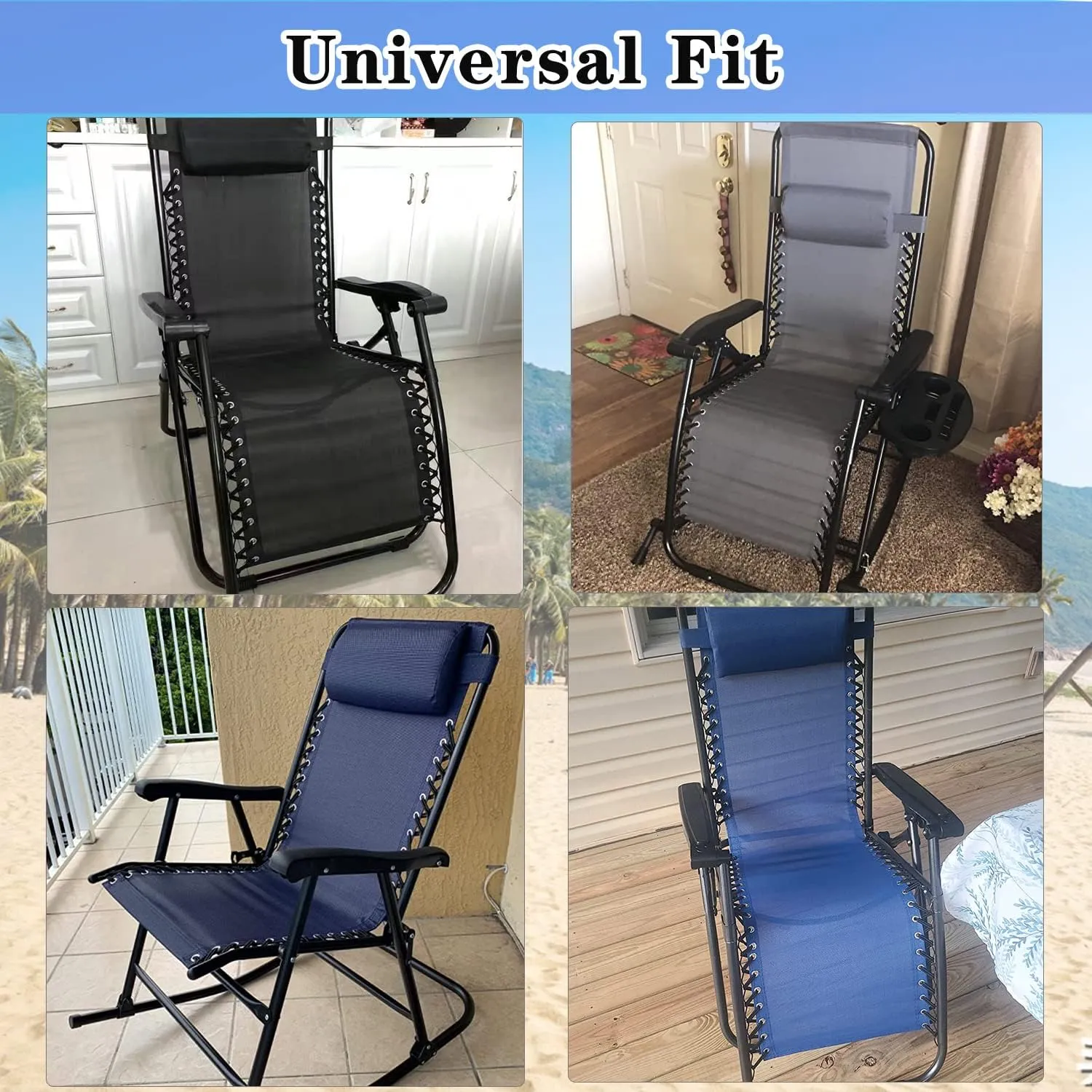 Zero Gravity Chair Replacement Fabric with Bungee Cord Kit, 21 Inch Wide Repair Cloth with Replacement Cord for Oversized XL Anti Gravity Chairs Outdoor Recliner Patio Lounge Lawn Beach Sling Chair