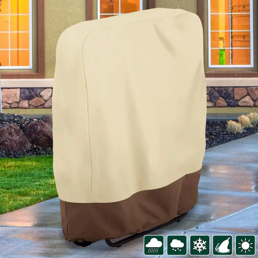 Zero Gravity Folding Chair Cover 420D Outdoor Folding Recliner Chair Covers Waterproof Patio Lawn Furniture Protector 32" x 37" Beige